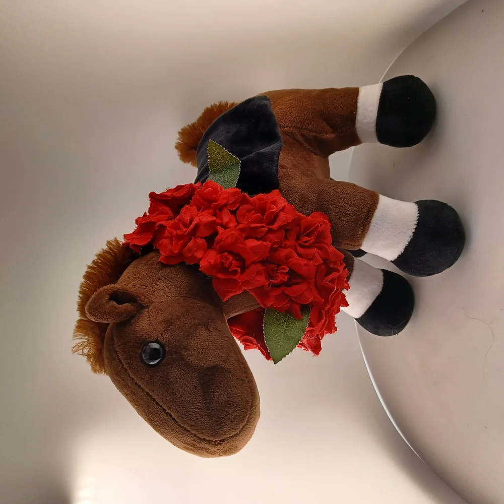 Brown Pony Horse Plushie with Red Accents